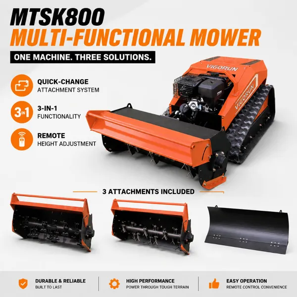 Vigorun Gasoline Trimmer Dual 48V 1000W Brushless Motors MTSK800 Robot Gasoline Lawn Mower for Golf Yard Farm photo-3
