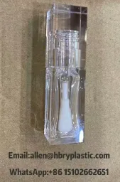 Low MOQ Clear Square Lip Gloss Tubes Private Label Big Brush Lip Oil Tubes Plastic Empty Lip Gloss Bottles for Cosmetics