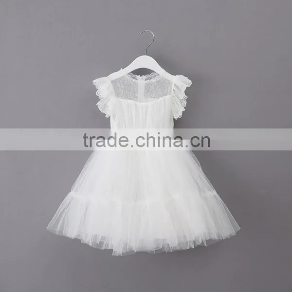 New Products Crazy Selling Flower Girl Dresses Ruffle Skirt, Girls Wedding Dress,kids Real Silk Ribbon Frocks photo-3