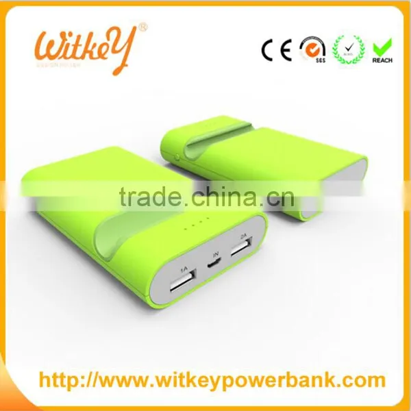 Colorful ABS Dual USB Mobile Phone Bracket Portable Power Bank, Tablet Bracket Charger