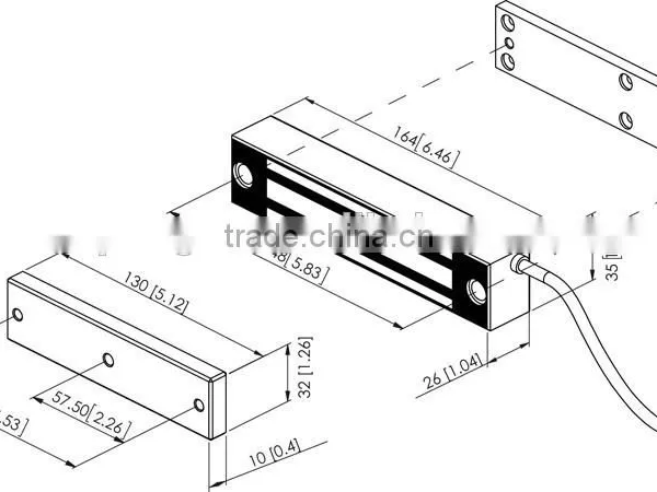 Waterproof Electromagnetic Lock , 400Lbs , 180Kgs photo-2