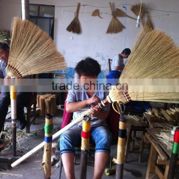 Handicraft Natural Sorghum Grass With Wooden Broomstick Hot Selling