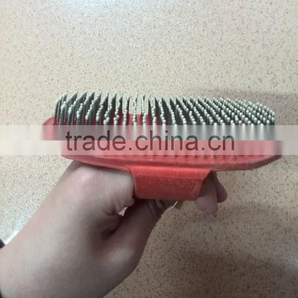 2016 Easy Clean Anti-allergic Pet Grooming Products Rubber Handle Big Stainless Steel Dog Comb photo-6