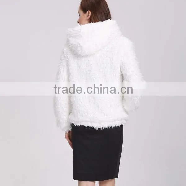 2016 Women White Long Mink Coat With Caps in China photo-5