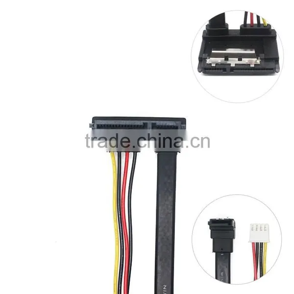 Right Angle SATA 7+15 Pin Female to 7pin L Shape to 4 Pin Power Cable photo-2