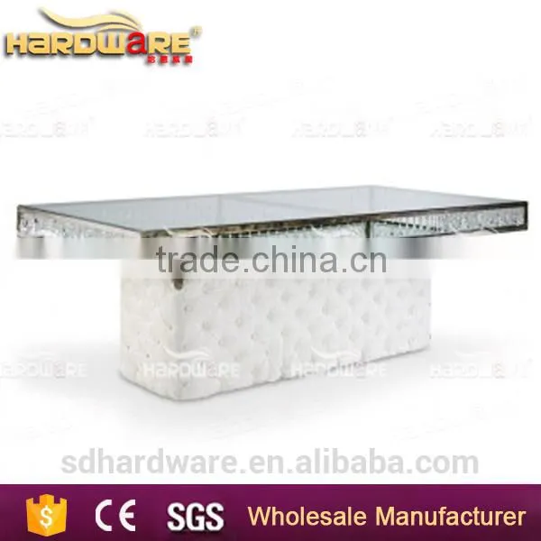 Hotel Crystal Pendant Cake Table , Tempered Dining Table for Wedding photo-2