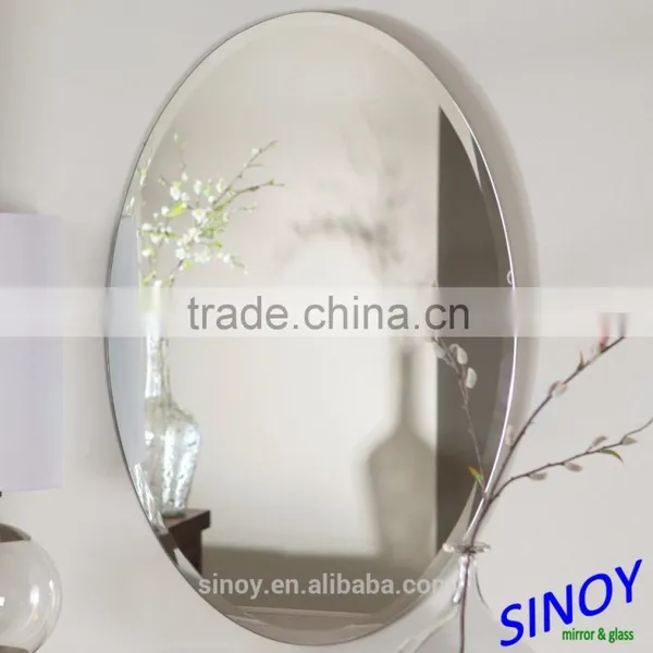 Sinoy Mirror Inc Beveled Edge Oval Bathroom MIrror Glass, 3mm to 6mm Thick, 10mm - 30mm Beveling Edge photo-2
