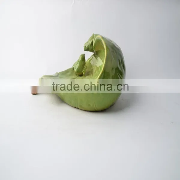 Ceramic Plate of Green Peach With Bird photo-2