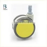 China-made Fine 2.5-inch Yellow PU Thread Stem Swivel Medical Caster Wheels photo-2