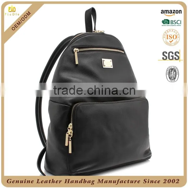 CSS1597-001 Low Price Black Leather Laptop Backpack Bag photo-2