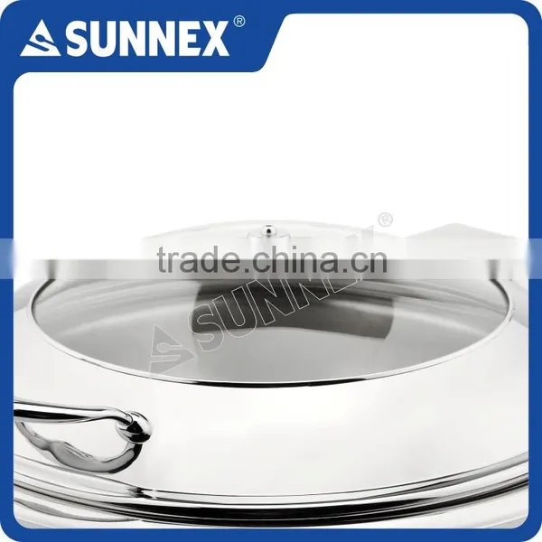 SUNNEX Professional Mirror Finish Hydraulic Hinge 6.8 Litre Glass Lid Chafer photo-4