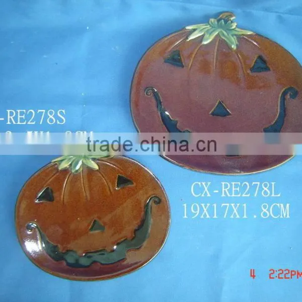 Ceramic Pumpkin Halloween Candy Bowl photo-5