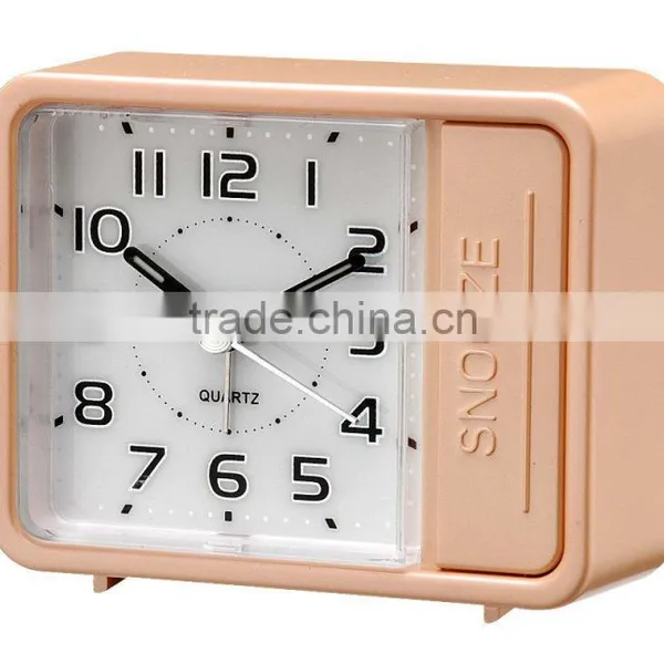 Pinky Color Square Shape Touch Push Light Alarm Clocks photo-4