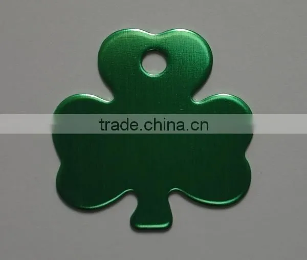 Green Shamrock Engravable Pet Identification Tags-Quantity Discounts Given-click on Picture to View