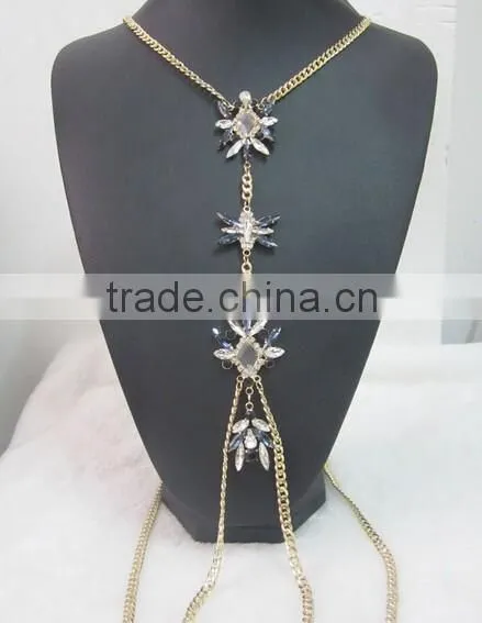 Europe and America Sexy Luxury Beach Bikini With Rhinestone Waist Belly Body Chian photo-4