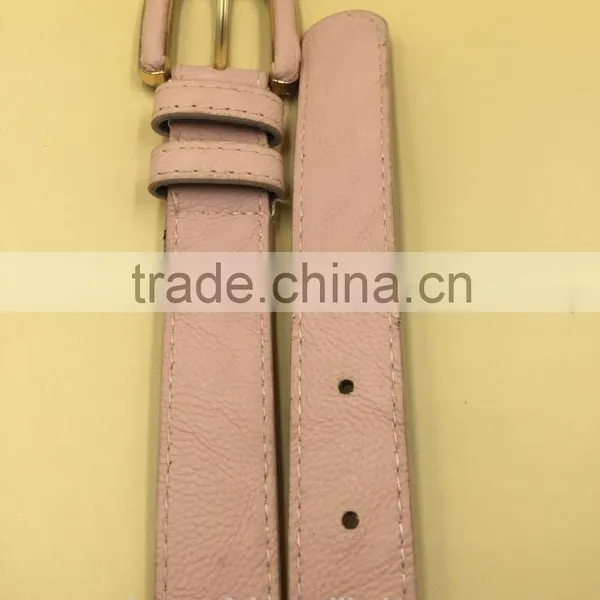 Covered Button Buckle Belt With Stitching photo-2