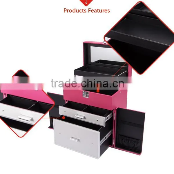 Professional PVC Makeup Case Removable Trays With Adjustable Dividers photo-4