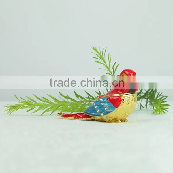Lucky Bird Metal Trinket Box for Wedding Gifts
