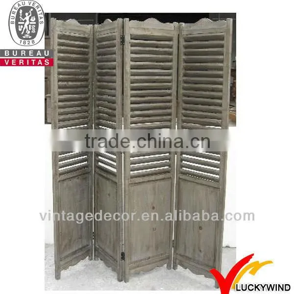 Antique Recycled Wood Folding Screen
