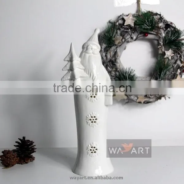 New Hot Ceramic Santa Claus With Electric Light Home Decoration photo-2