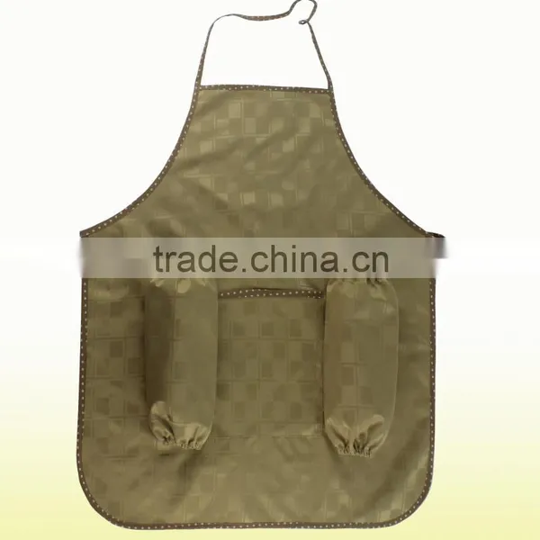 Polyester Satin Funny Adult Waterproof Kitchen Apron Set With TPU Laminated photo-3