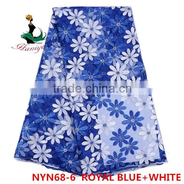 Haniye 2016 Wholesale New Embroidered Net/tulle Lace Fabric African French Net Lace for Wedding/praty /NYN68 photo-5
