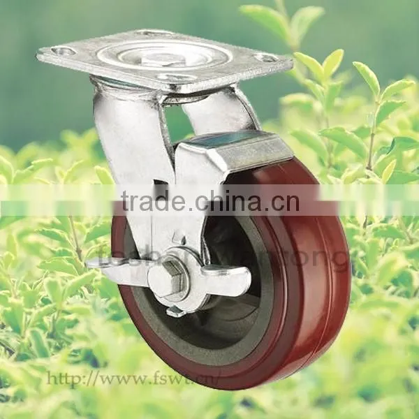 Heavy Duty PVC Wheel, Top Plate 125mm Fixed Industrial Caster photo-3