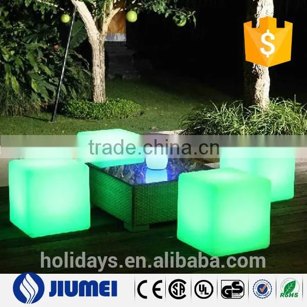color change 3D light up 40cm LED cube chairs /led cube Stools