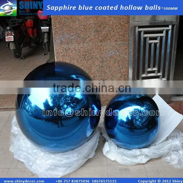 Stainless Steel Hollow Ball With Sapphire Blue