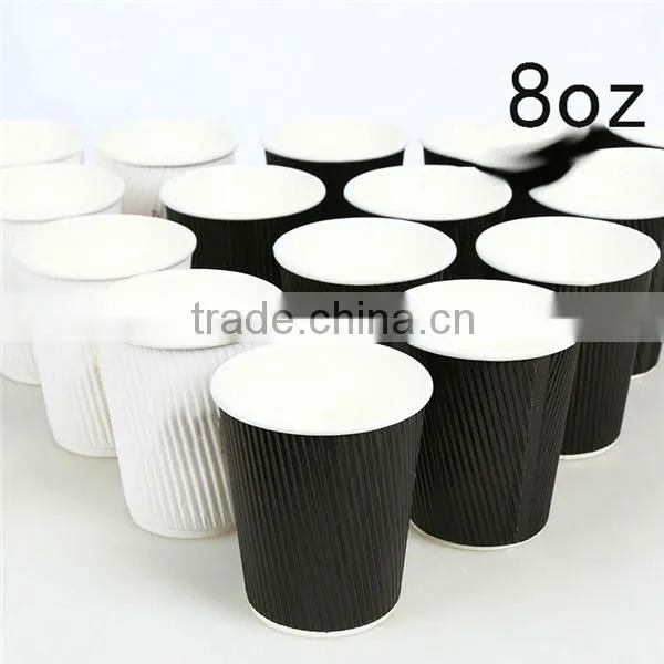 Cheap Custom Printed Disposable Ripple Wall Paper Corrugated Ripple Cup for Coffee Drinks photo-3