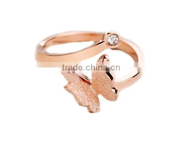Neoglory Jewelry Fashion Rose Gold Butterfly 316L Stainless Steel Ring for Women photo-5