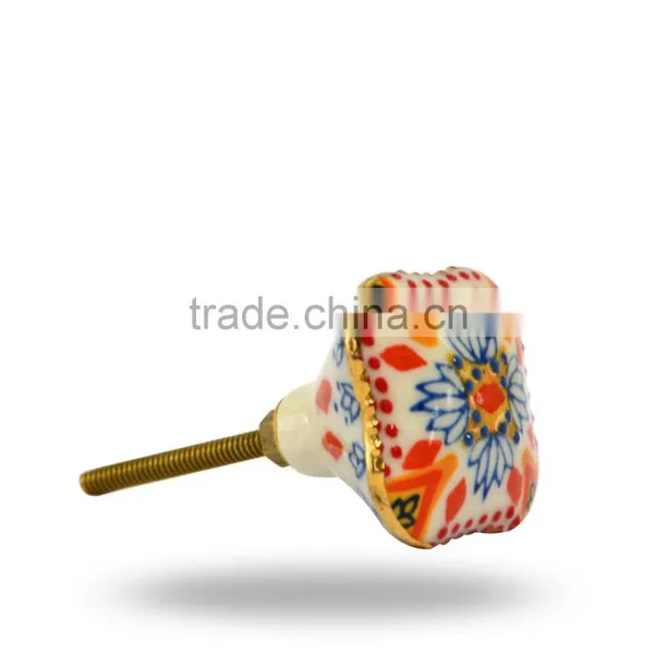 Ceramic Red Vector Square Knob photo-2