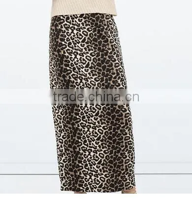 Guangzhou Supplier Sexy Ankle-Length Leopard Print Straight Skirts Fashion Women Long Skirts Customized photo-3