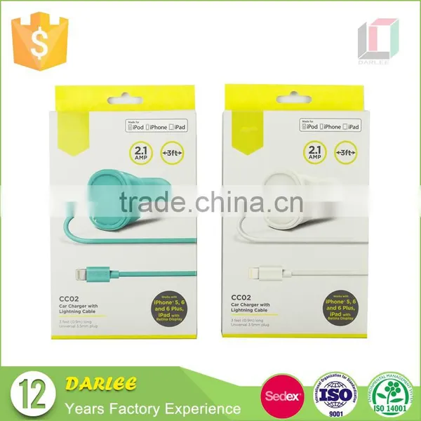China Hot Sale Unique Creative Design uv Embossed Hanging Mobile Phone Charger Packaging
