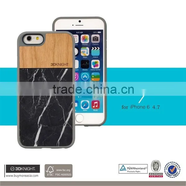 3D Knight Top Selling Real Natural Marble Wood Cell Phone Case for IPhone 6 6s 6s Plus, for Wooden IPhone 6s Marble Case photo-4