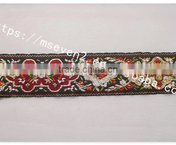 Newest 4.3cm Width Ethnic Embroidery Webbing Polyester for Garment/bag photo-3