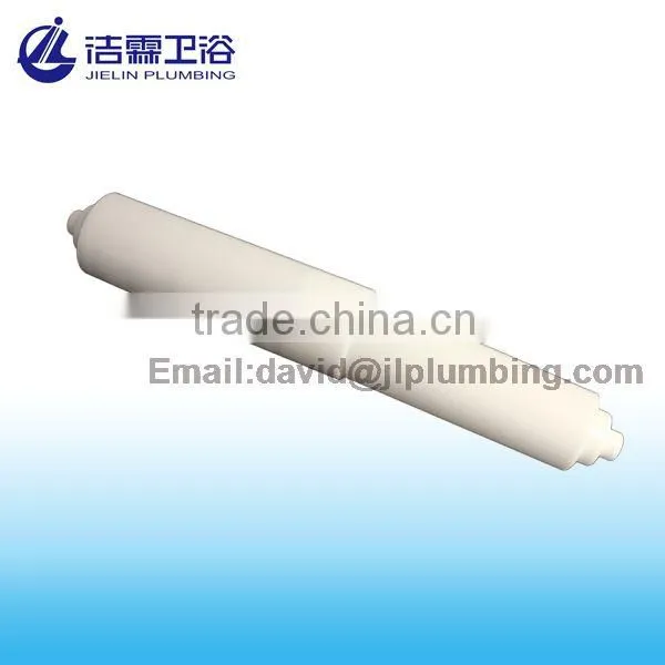 Plastic Spring Loaded Replacement Toilet Paper Roller with Six Step Ends, White