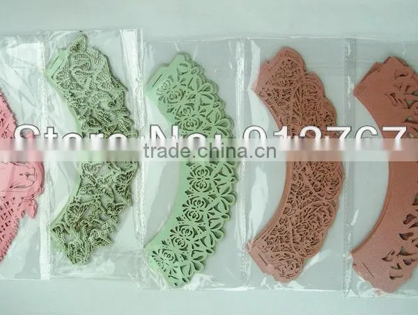 Laser Cut Hollow Out Pearl Party Greaseproof Paper Lace Paper Wedding Gift Cupcake Wrappers photo-4
