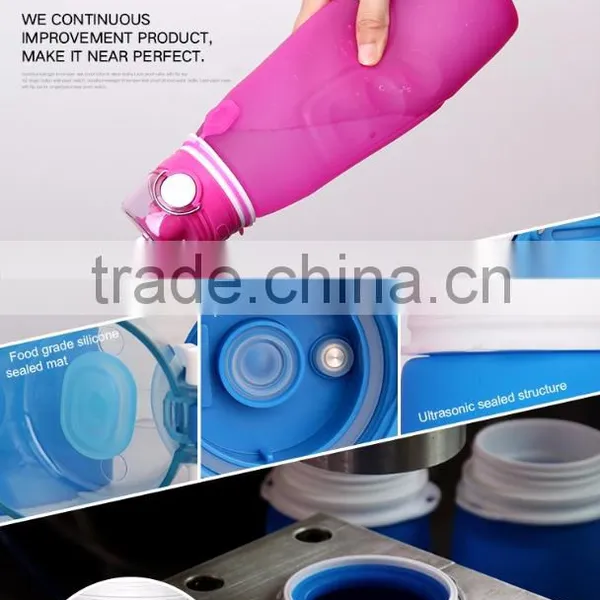 OEM China Factory Silicone Collapsible Water Bottles Plastic Water Bottle Sport Water Bottle photo-3