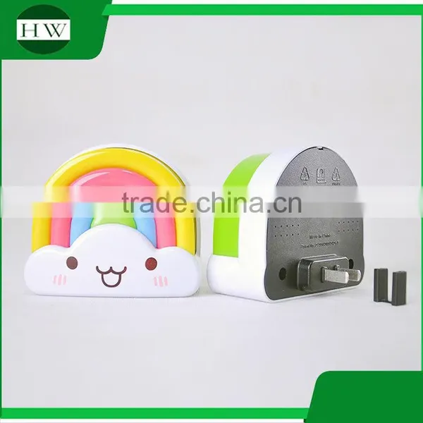 Plastic Mini Cloud Rainbow Electric Plug Socket Led Sensor Day Night Lamp Light photo-3