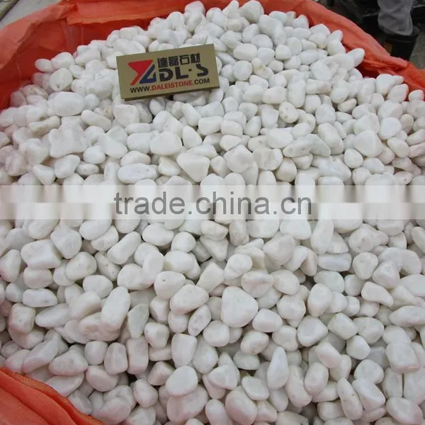 Tumbled Snow White Pebble Stone for Landscaping Paving photo-4
