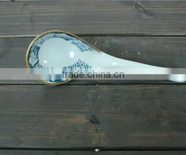 High Quality SP-1537 Haonai Factory Directly Big Ceramic Soup Spoon photo-2