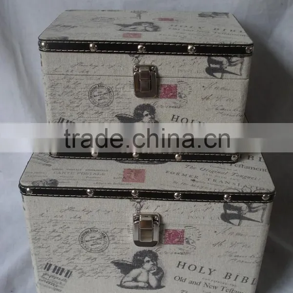 Eiffel Tower Design Set 2 Linen Printing Storage Box photo-3