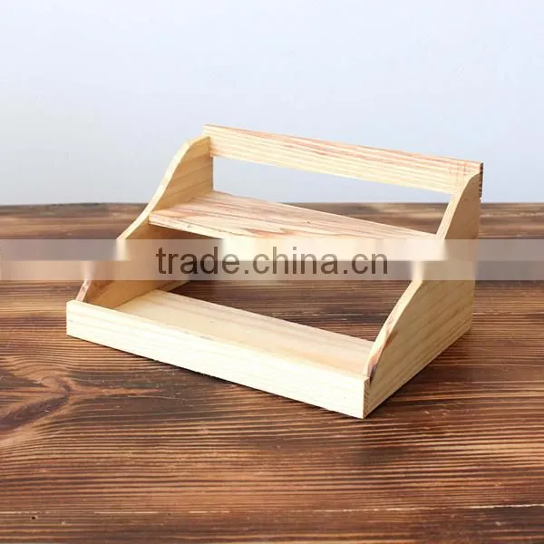 Balcony Multi-Storey Pine Wood Mini Flower Racks, Solid Wood Plant Shelf Convenient To Use photo-5