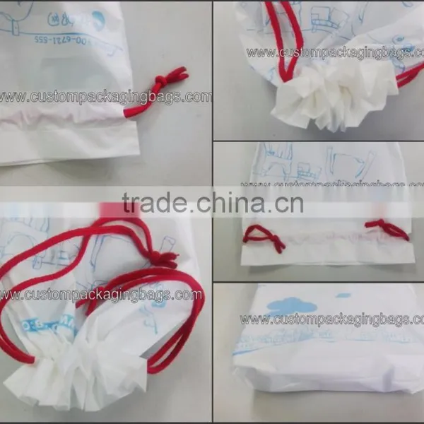 Plastic Polyester Drawstring Bags for Shopping Clothing Packing photo-5