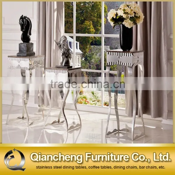 Square Marble Flower Stand Centerpieces Silver Metal for Home photo-3