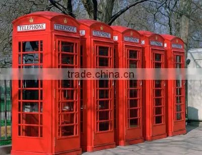 Antique Red Painted Metal Street Telephone Box photo-4