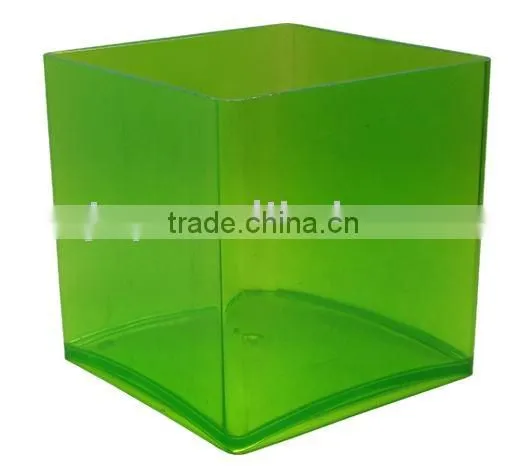 Indoor Clear Plastic Cylinder Vase ( Cube ) Acrylic Vase/flower Pot photo-5