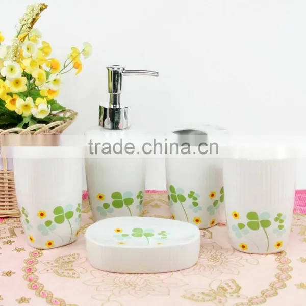 Ceramic Bathroom Set Fresh Decal Pattern photo-3