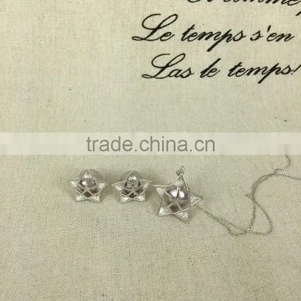 AAA 9-10 mm Purple Freshwater Pearl Necklace and Earring Sets photo-5